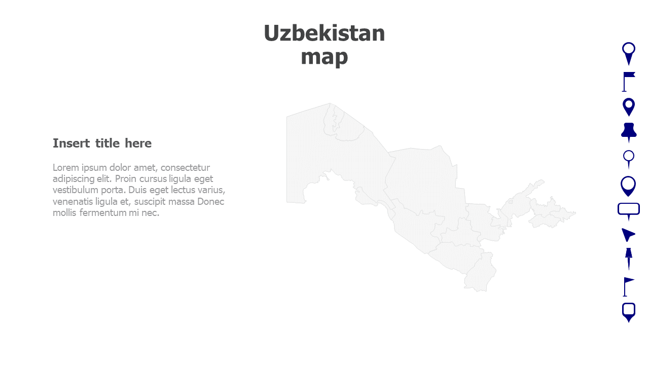 Map,Editable map,pins,countries,counties,infographics,continent,powerpoint,powerpoint infographics,Google slides,Keynote,Uzbekistan map