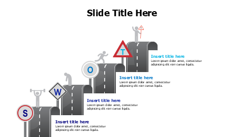 3D roadmap SWOT infographic