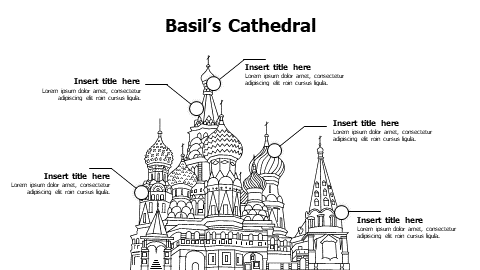 4 points outline St. Basil's Cathedral infographic