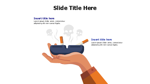 2 points hand holding cigarettes ashtray infographic