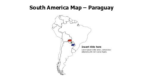 Paraguay map with flag