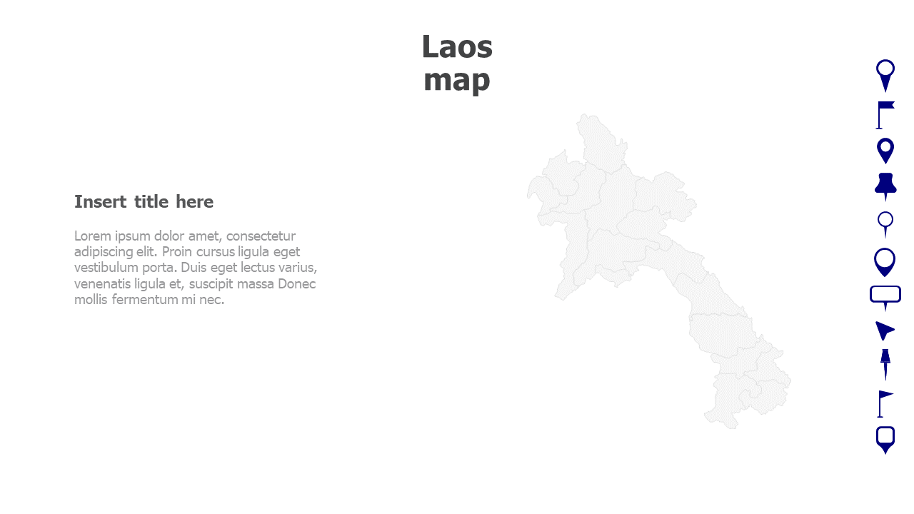 Map,Editable map,pins,countries,counties,infographics,continent,powerpoint,powerpoint infographics,Google slides,Keynote,Laos map