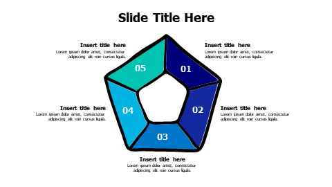 5 points doodle pentagonal infographic