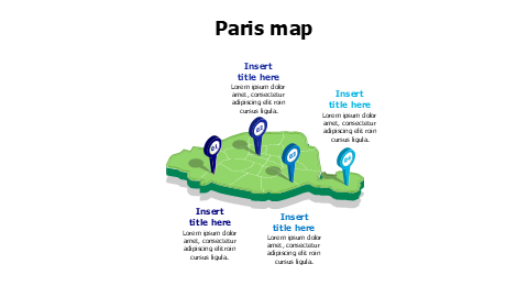 Paris 3D map with location pins