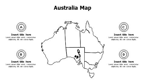 4 points outline Australia Map infographic
