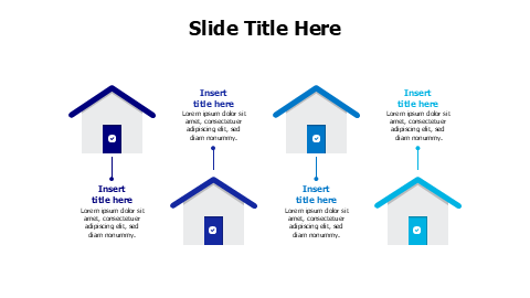 4 points flat houses infographic