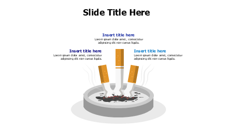 3 cigarettes on an ashtray infographic