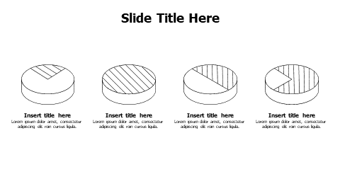 4 different outline 3D pie charts infographic