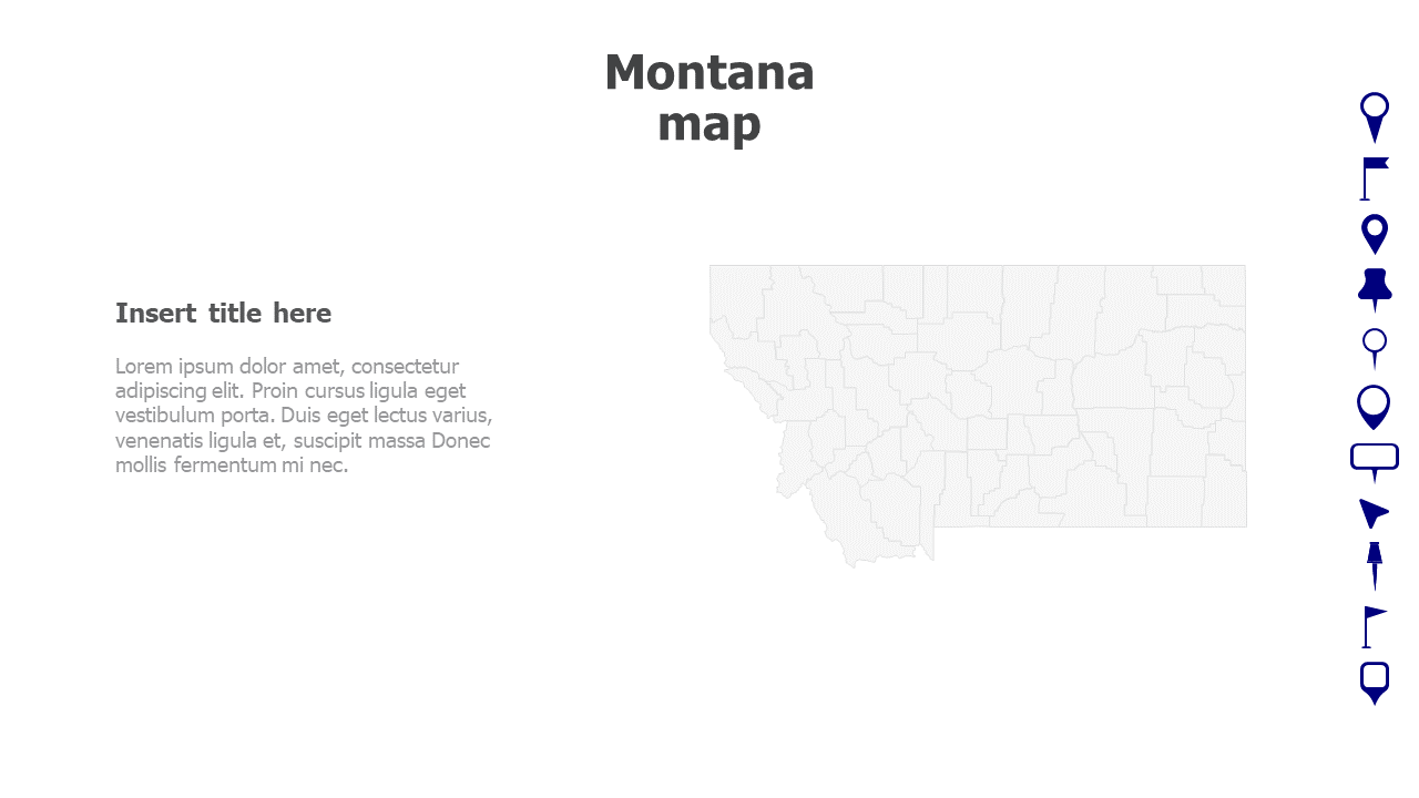 Map,Editable map,pins,countries,counties,infographics,continent,powerpoint,powerpoint infographics,Google slides,Keynote,Montana map