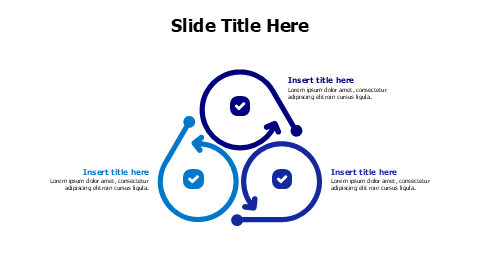 3 rounding colored outline arrows infographic