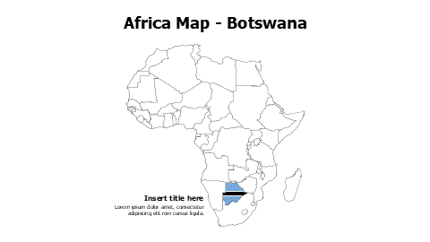 Botswana map with flag