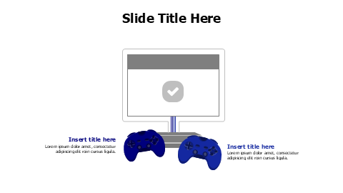 2 points playstation controllers on screen infographic