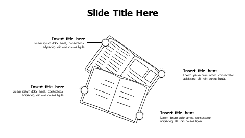 4 points overlayered outline books infographic