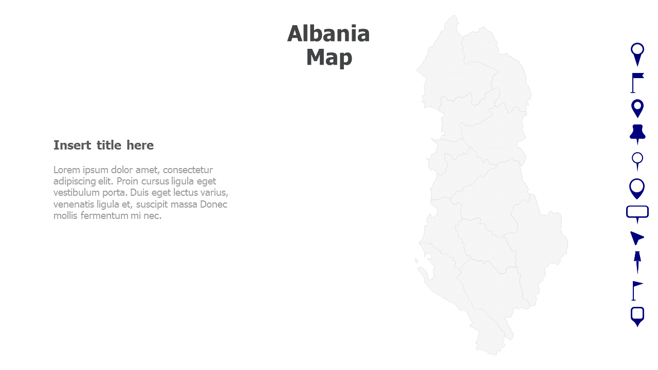 Map,Editable map,pins,countries,counties,infographics,continent,powerpoint,powerpoint infographics,Google slides,Keynote,Albania Map