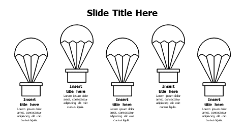 5 points outline hot air balloon infographic