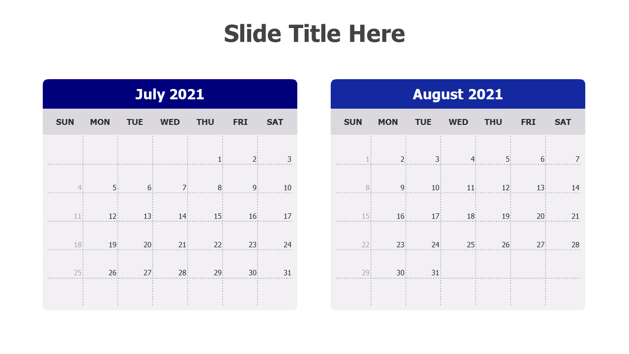 Calendar,July,August,2021