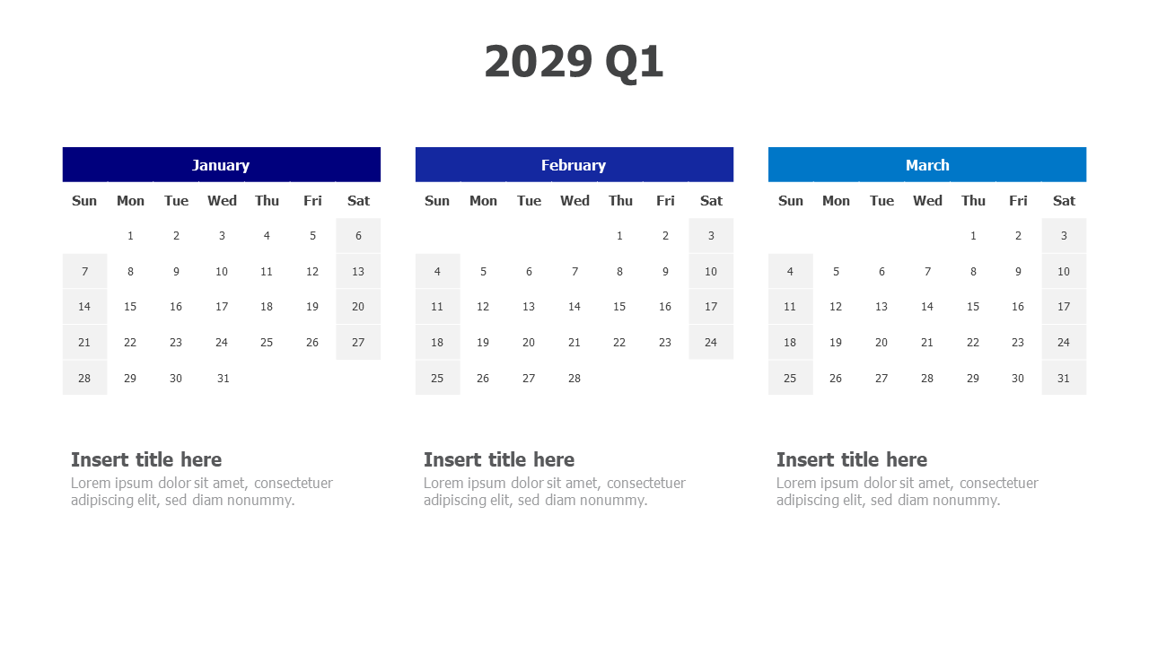 2029 Q1 Calendar