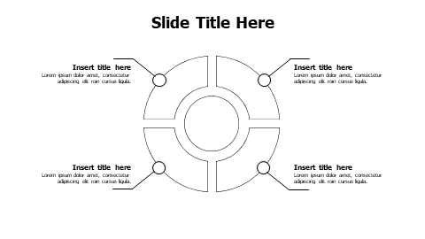 4 points divided outline circle infographic