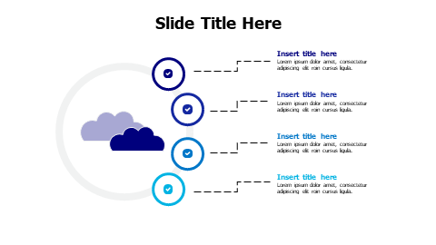 4 points colored clouds with icons infographic