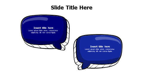 2 colored doodle speech bubblesinfographic