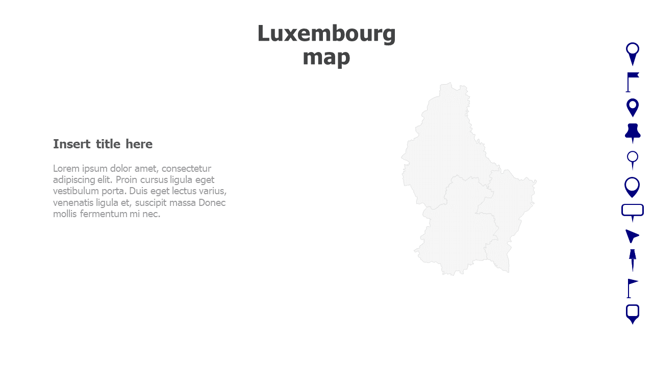 Map,Editable map,pins,countries,counties,infographics,continent,powerpoint,powerpoint infographics,Google slides,Keynote,Luxembourg map