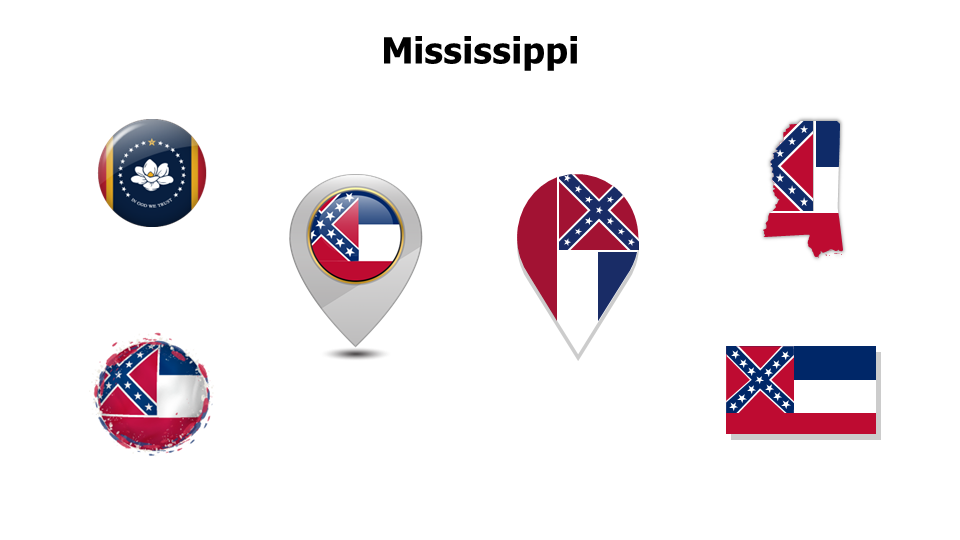 Mississippi Flag Icon Collection Template | PPT Design