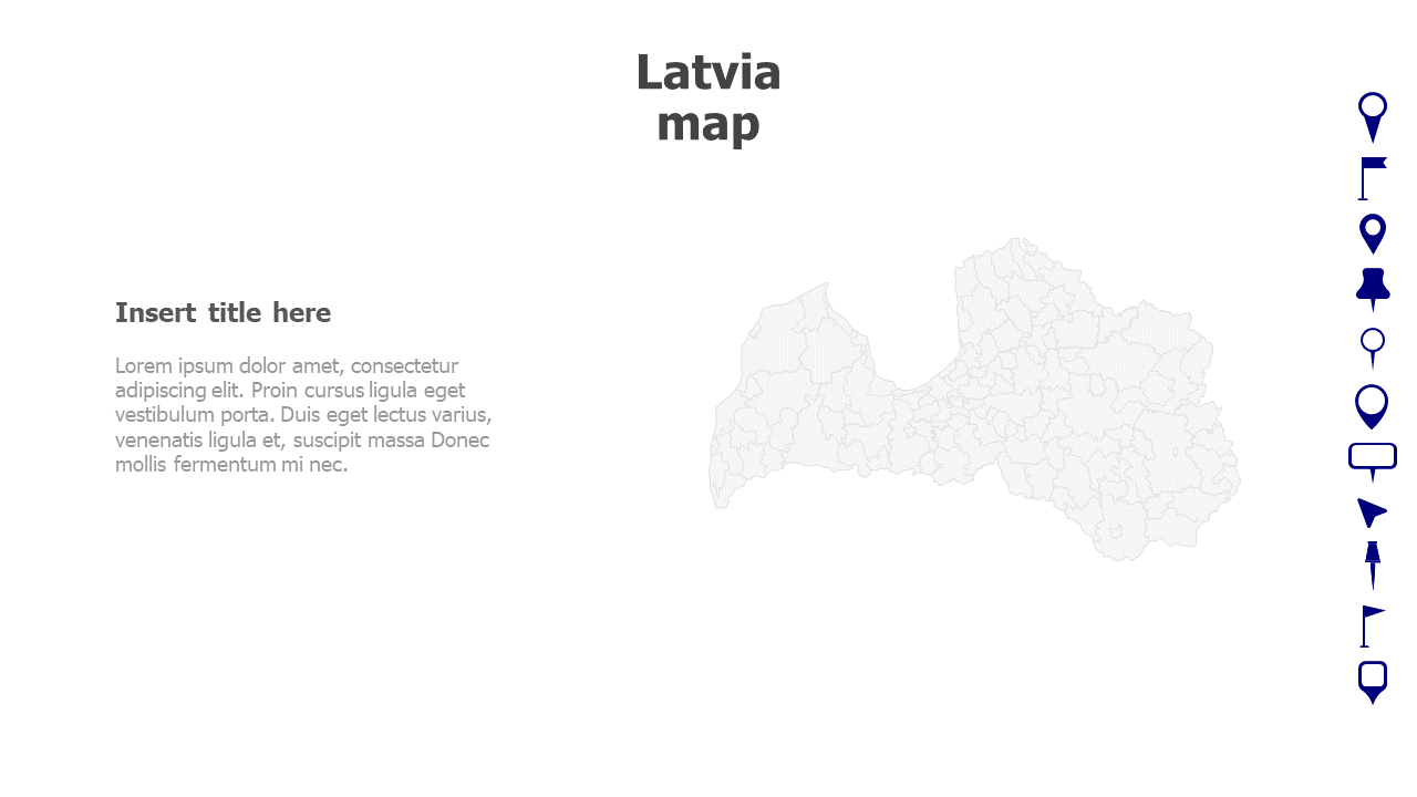 Map,Editable map,pins,countries,counties,infographics,continent,powerpoint,powerpoint infographics,Google slides,Keynote,Latvia map