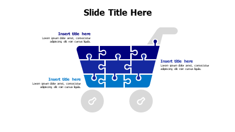 3 points puzzle shopping cart infographic 