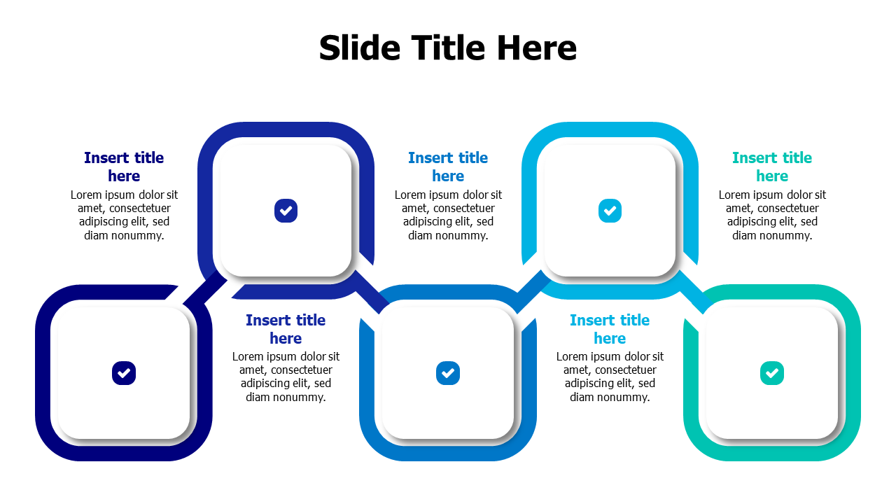 5 zigzag squares infographic