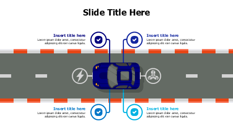 4 points electrical car infographic with icons