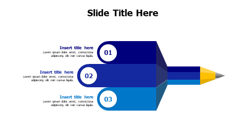 3 colored stripes from a bencil infographic with numbers