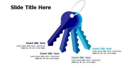 4 points colored keys infographic