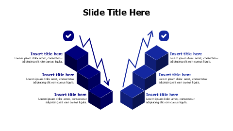 2 points growing and decreasing blocks infographic