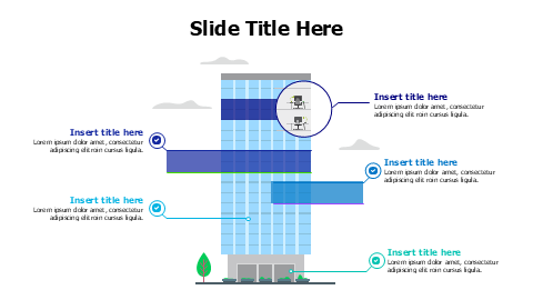 5 points mall building infographic