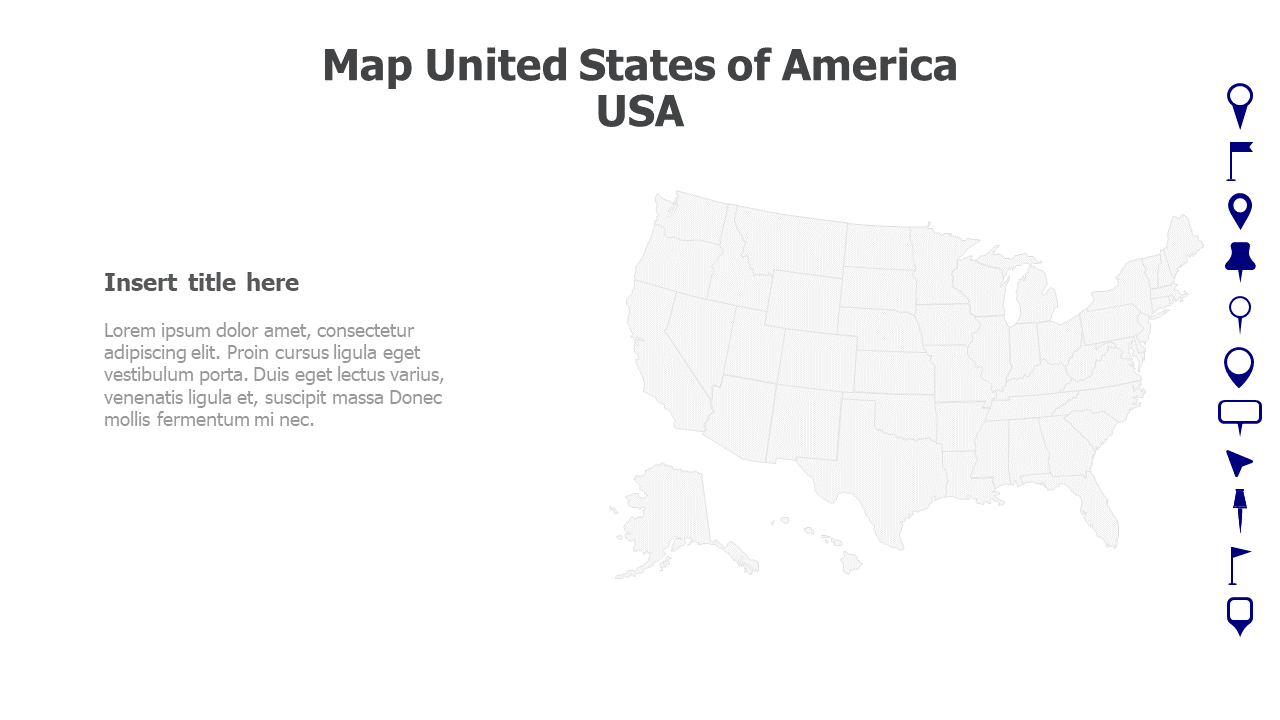Map,Editable map,pins,countries,counties,infographics,continent,powerpoint,powerpoint infographics,Google slides,Keynote,United States of America,USA