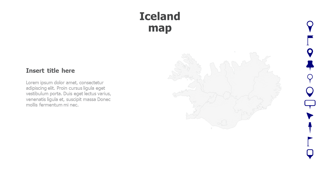 Map,Editable map,pins,countries,counties,infographics,continent,powerpoint,powerpoint infographics,Google slides,Keynote,Iceland map