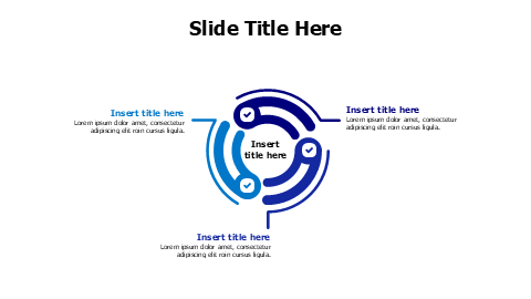 3 points colored circles and lines with icons infographic