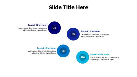 4 colored circles with line infographic