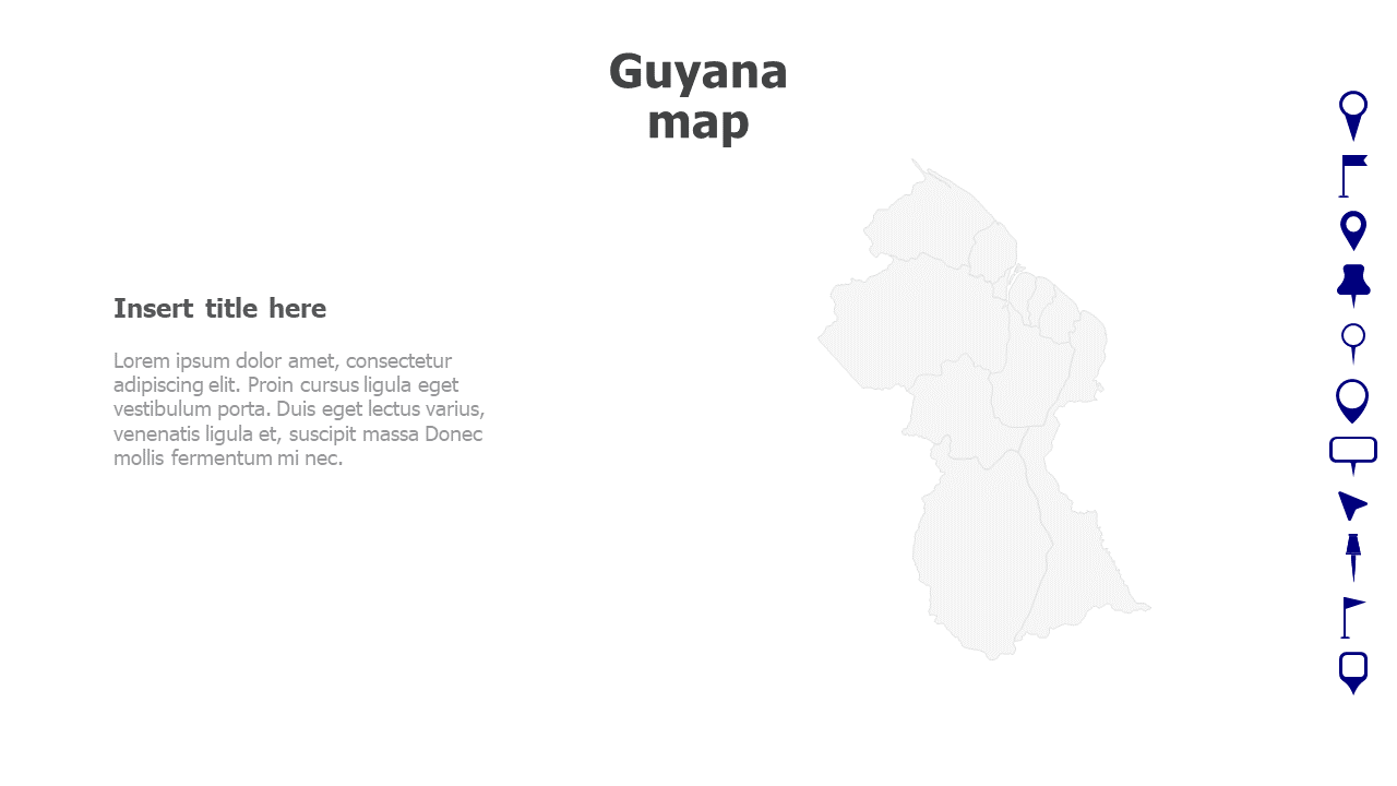 Map,Editable map,pins,countries,counties,infographics,continent,powerpoint,powerpoint infographics,Google slides,Keynote,Guyana map