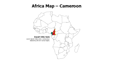 Cameroon map with flag