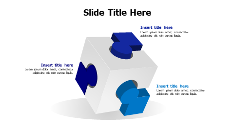 3 3D colored puzzle pieces infographic