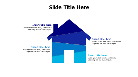 4 points colored divided home infographic