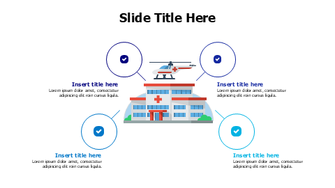 4 points hospital building infographic