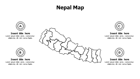 4 points outline Napal map infographic