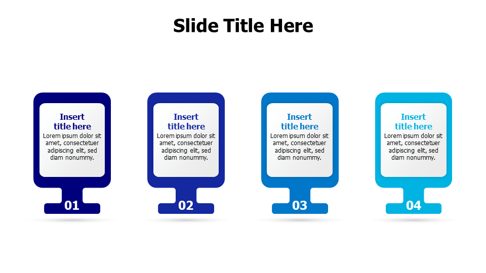 4-Step Process Podium Blocks Infographic
