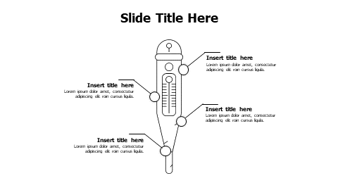 4 points outline termometer infographic