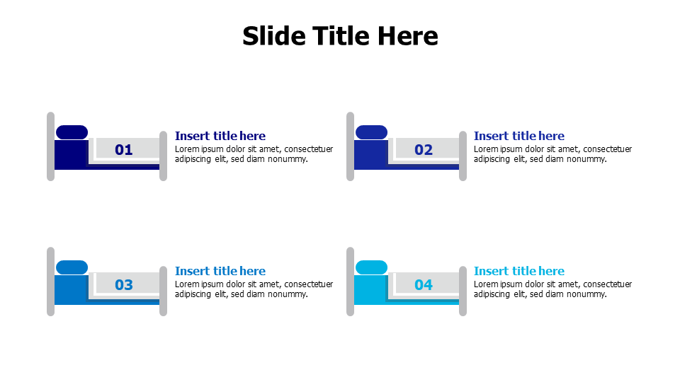 4 points colored beds infographic