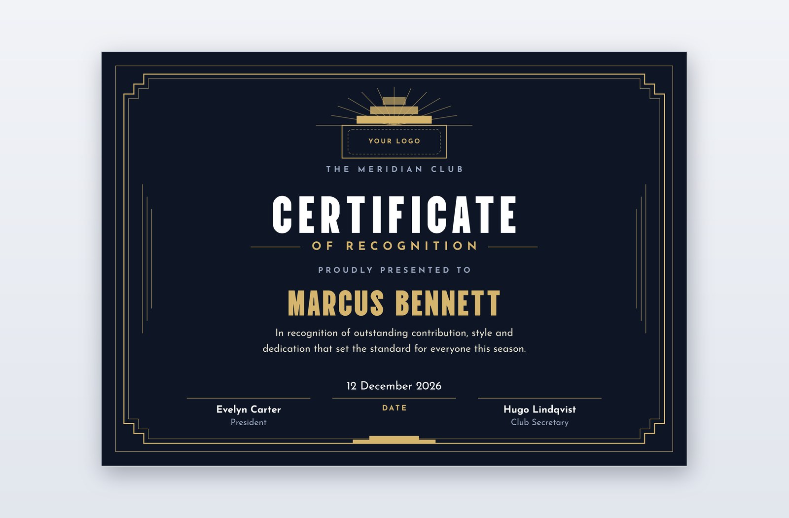 Modelo de certificado em branco – modelo Ziggurat