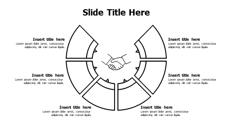 6 points outline rounded infographic with icon PowerPoint Template