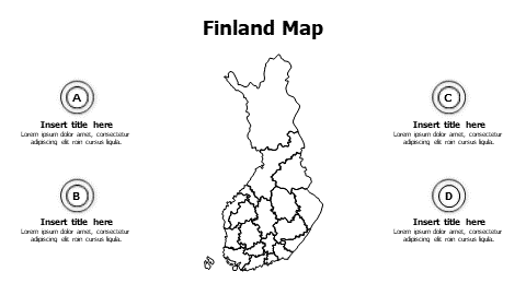 4 points outline Finland map infographic